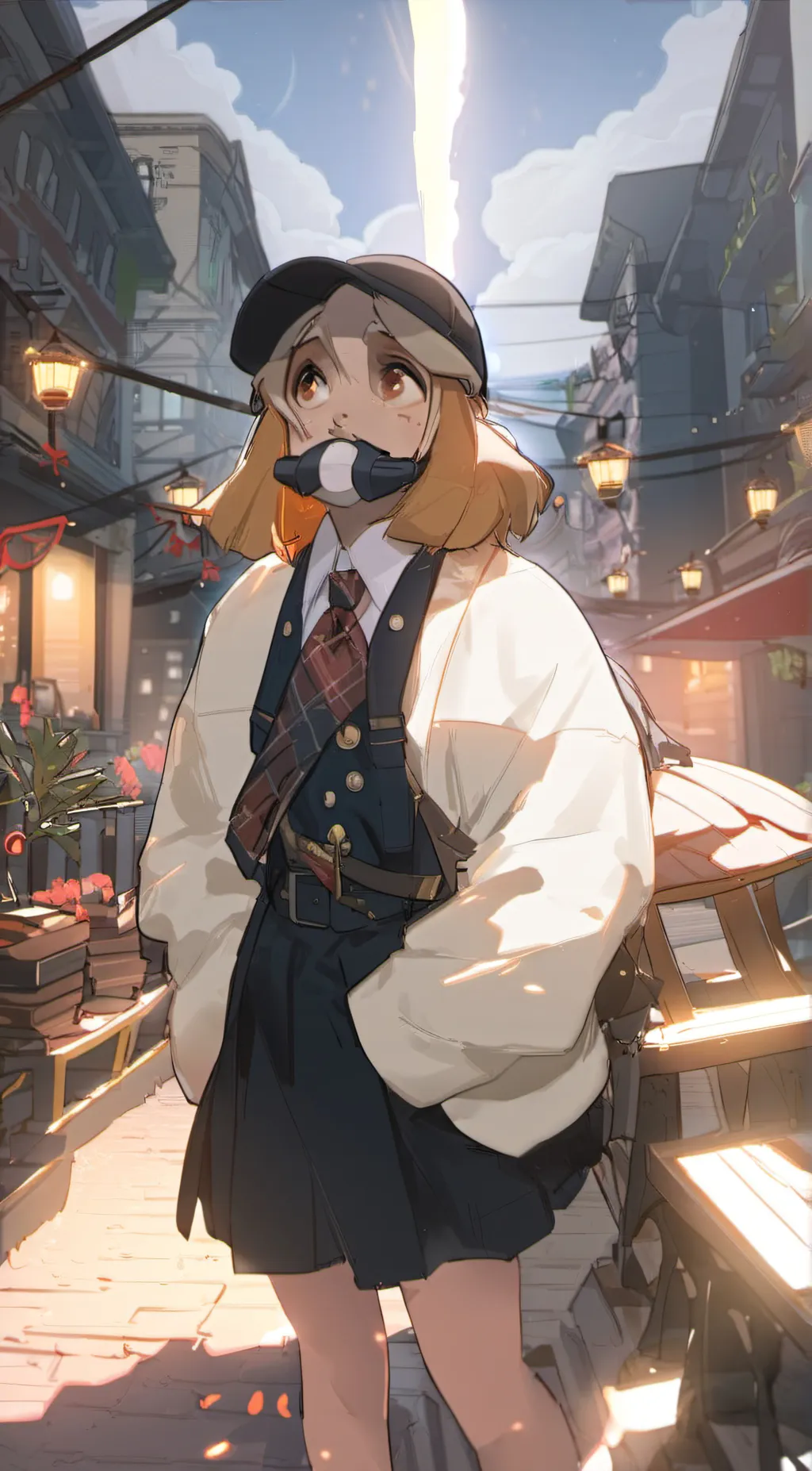 ai character: Ninja girl background