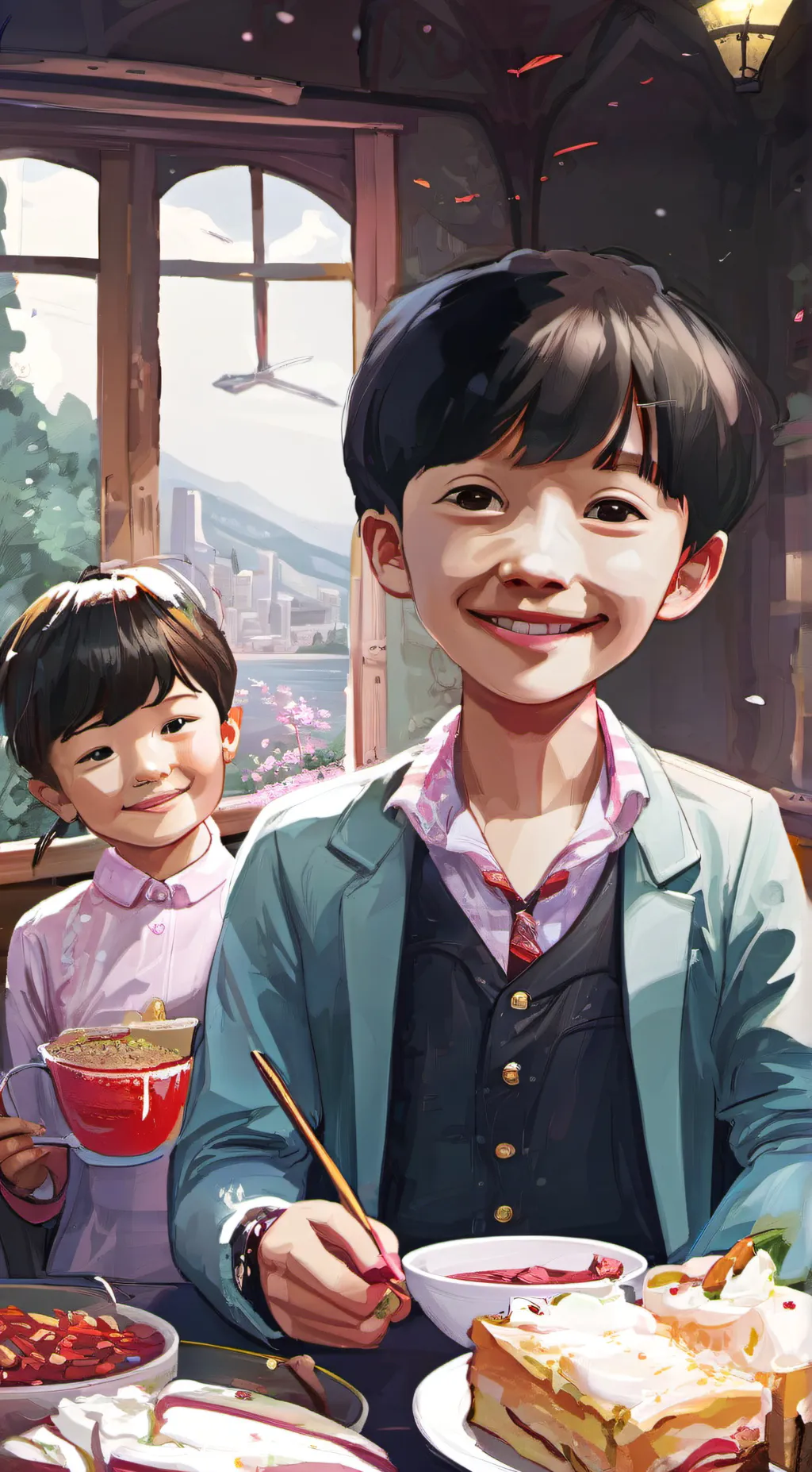 ai character: saitama and naruto background