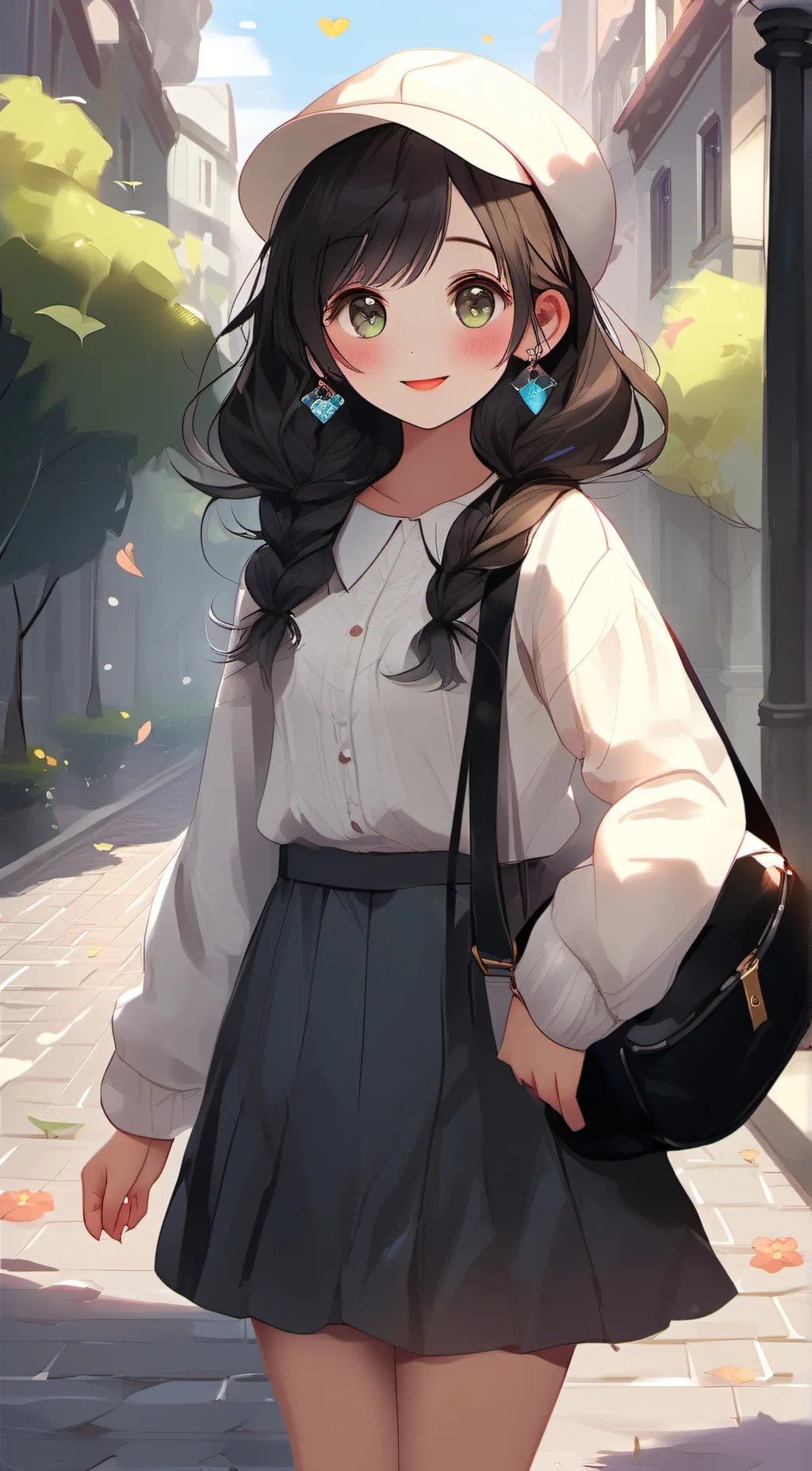 ai character: strawberry background