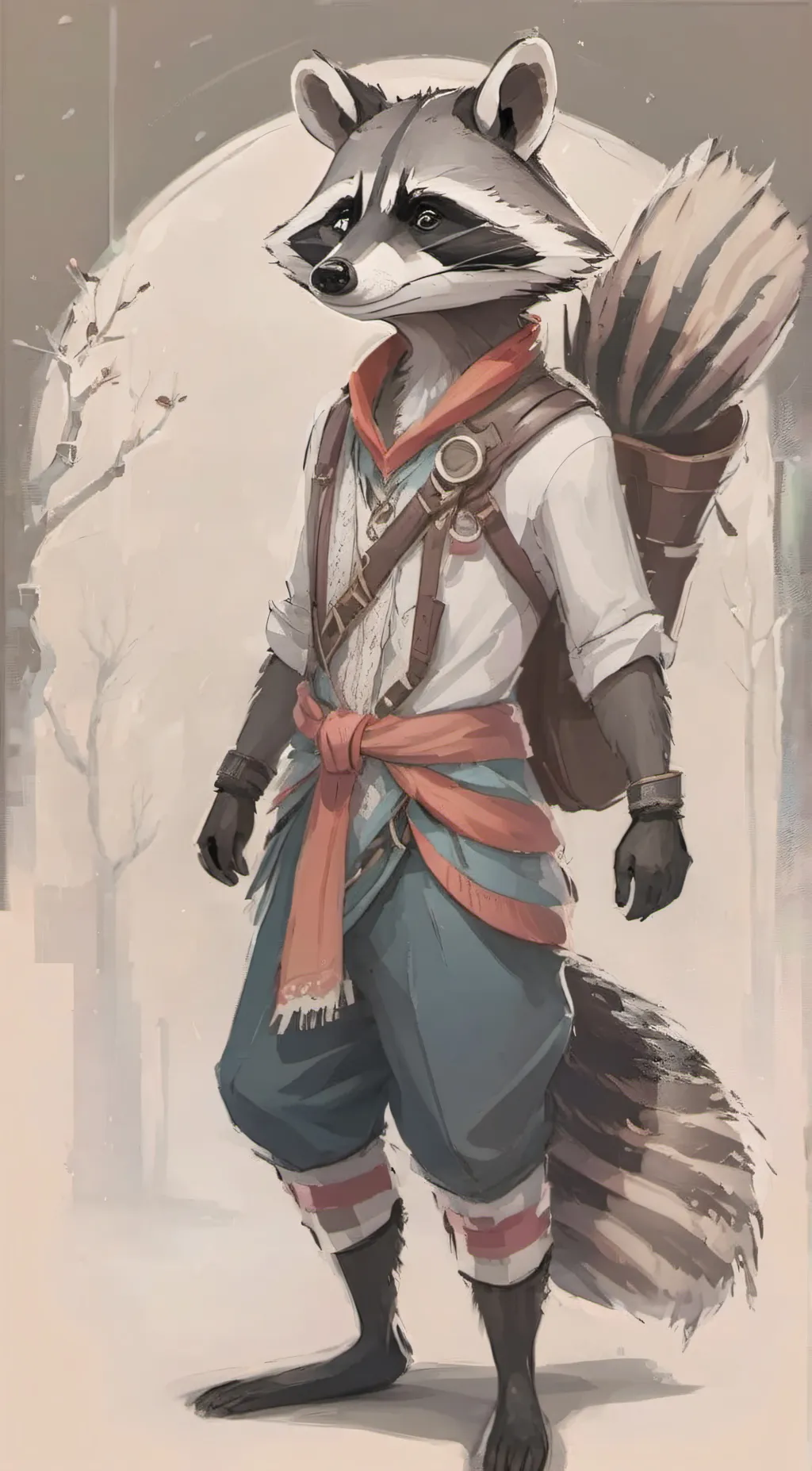 ai character: R.J Raccoon background