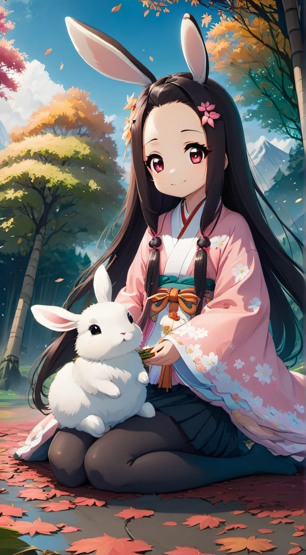 ai character: Bunny nezuko  background
