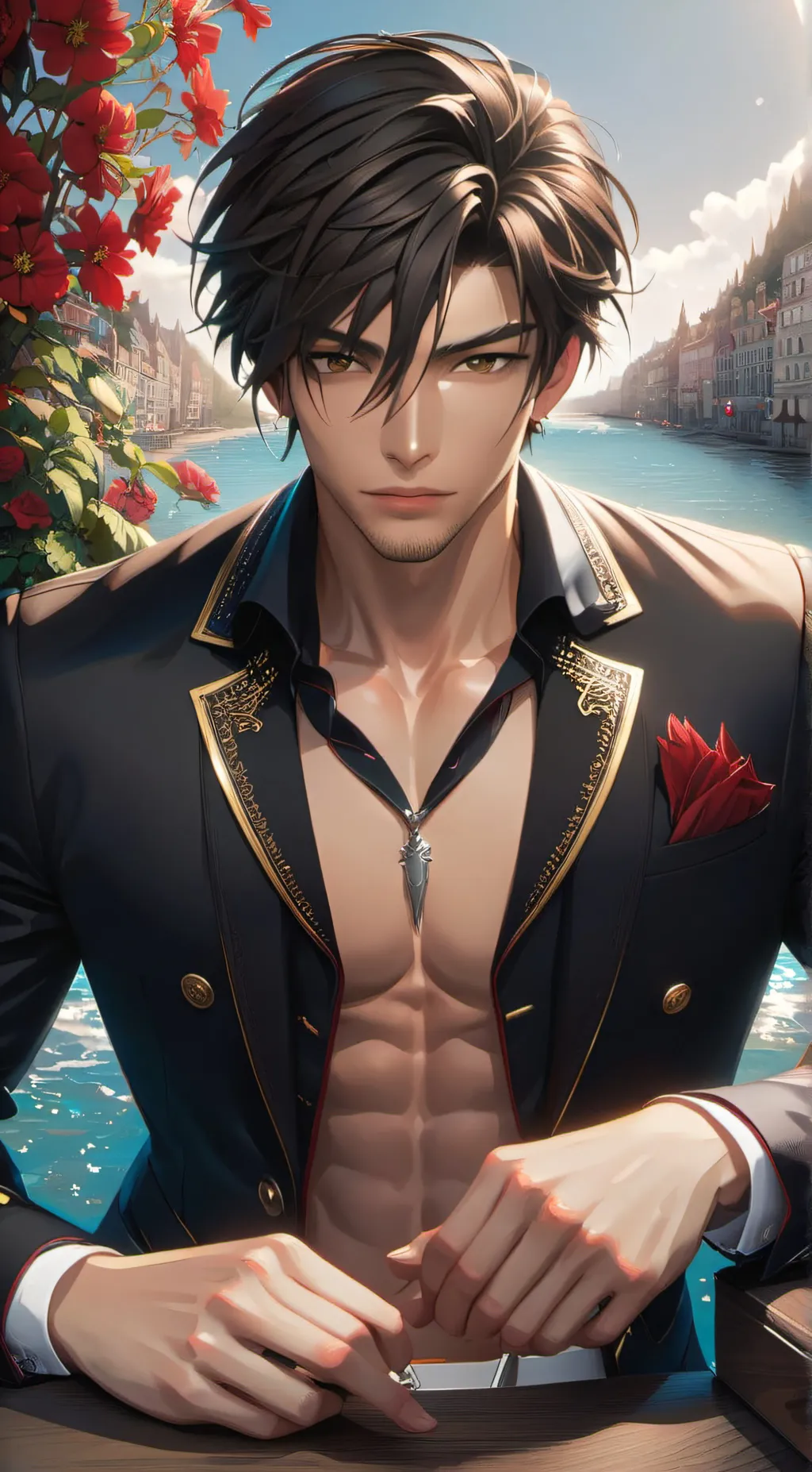 ai character: Sebastian f background