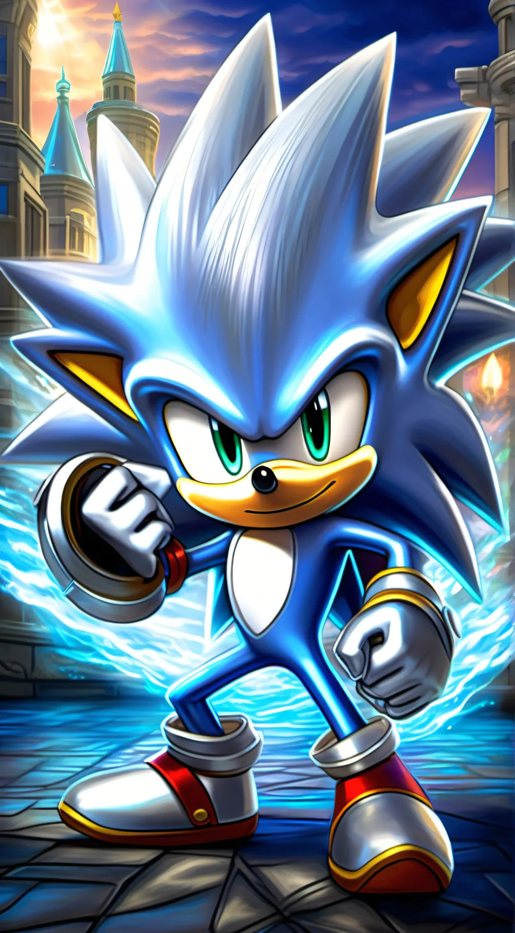 ai character: Silver background