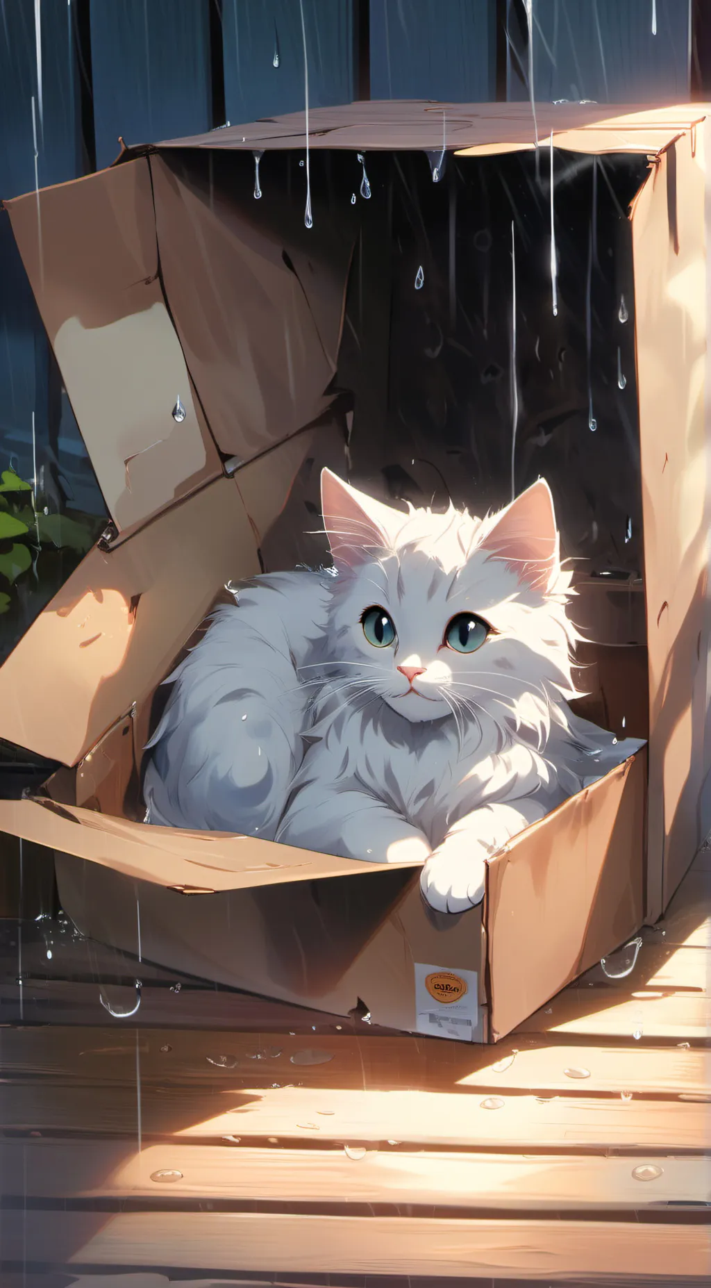 ai character: abandoned cat background
