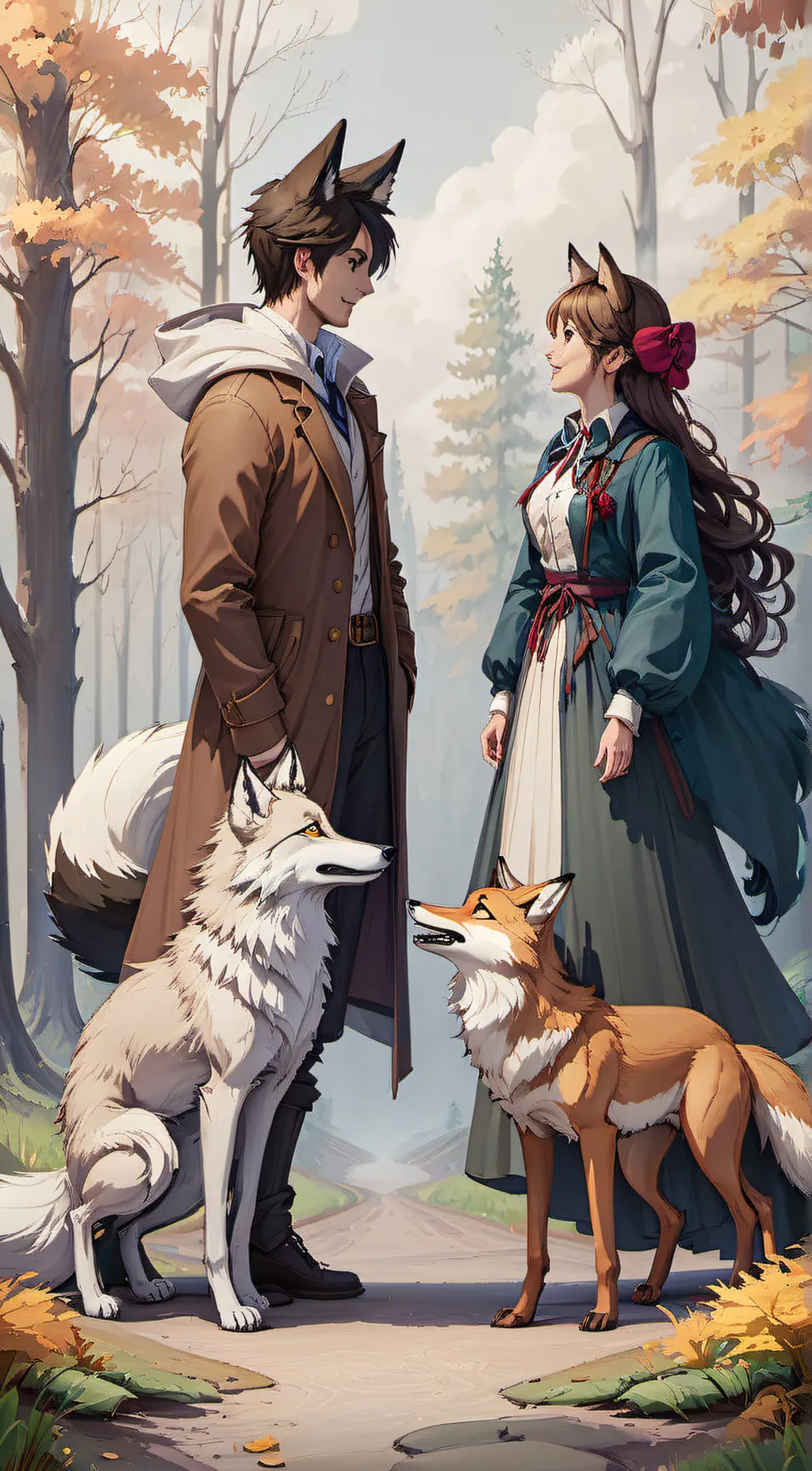 ai character: Neko Ava and Owl background