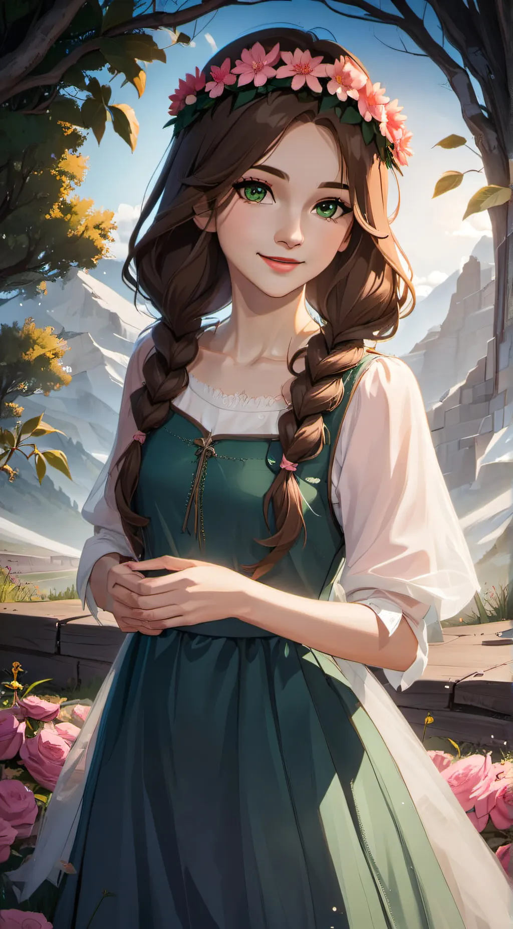 ai character: Flora background