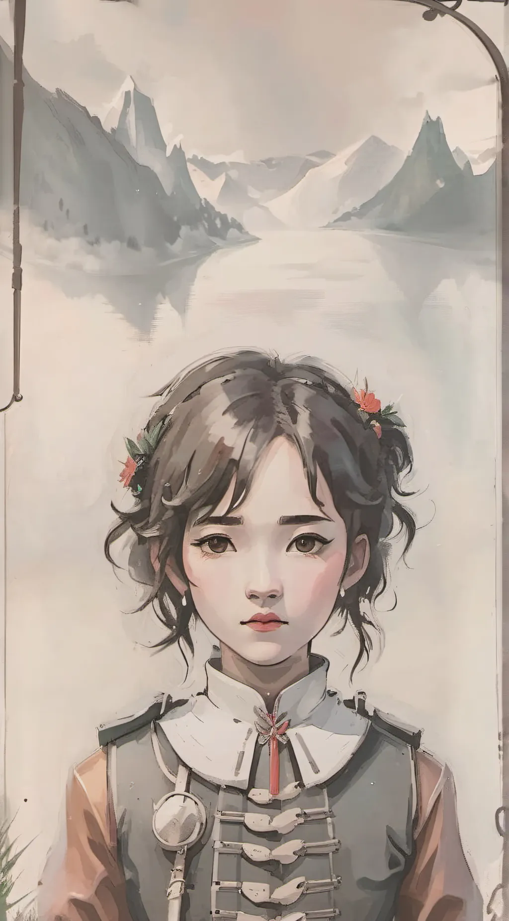 ai character: creepy little girl background