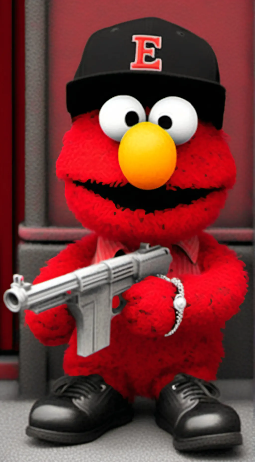ai character: Gangster Elmo  background