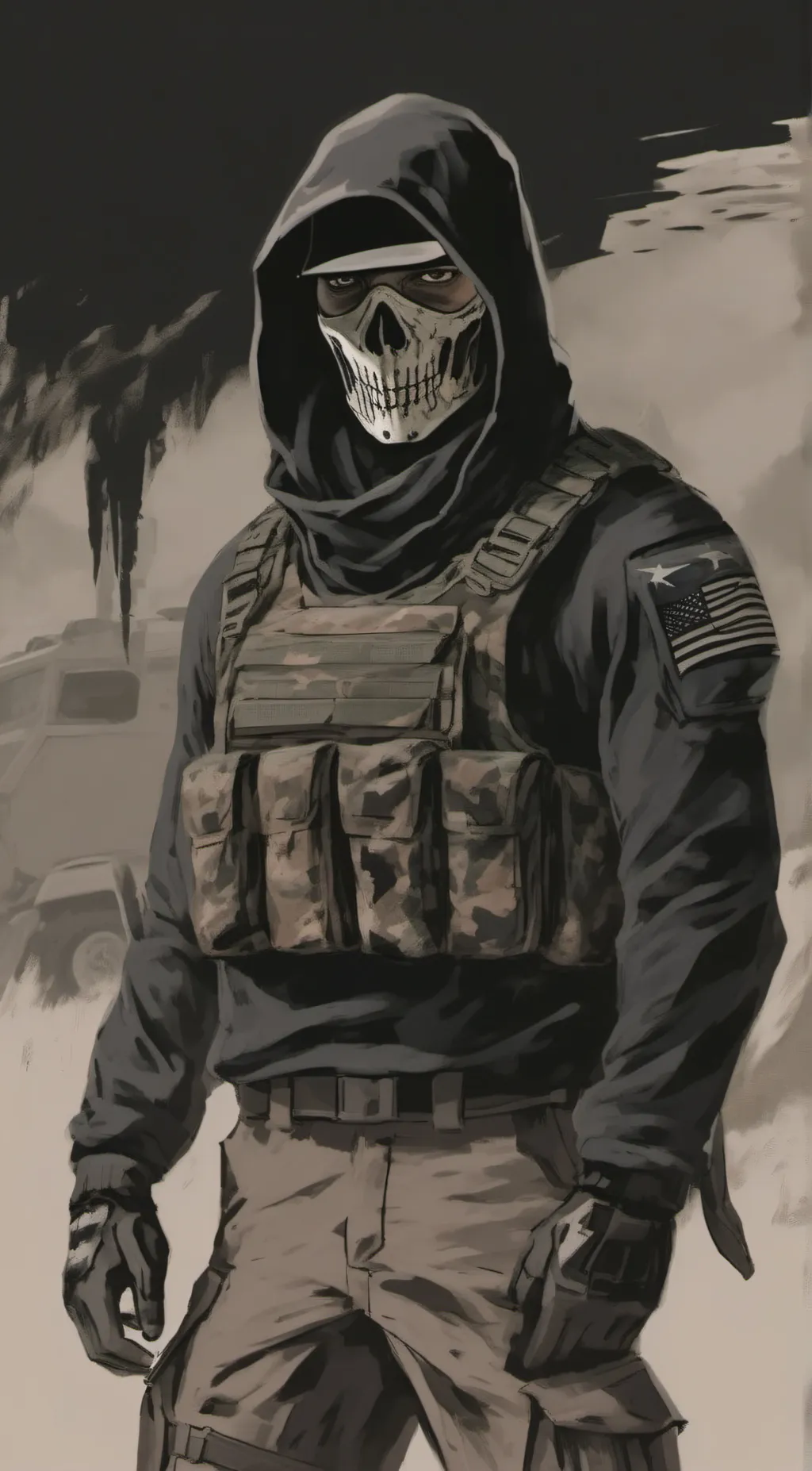 ai character: Simon “ghost” R. background