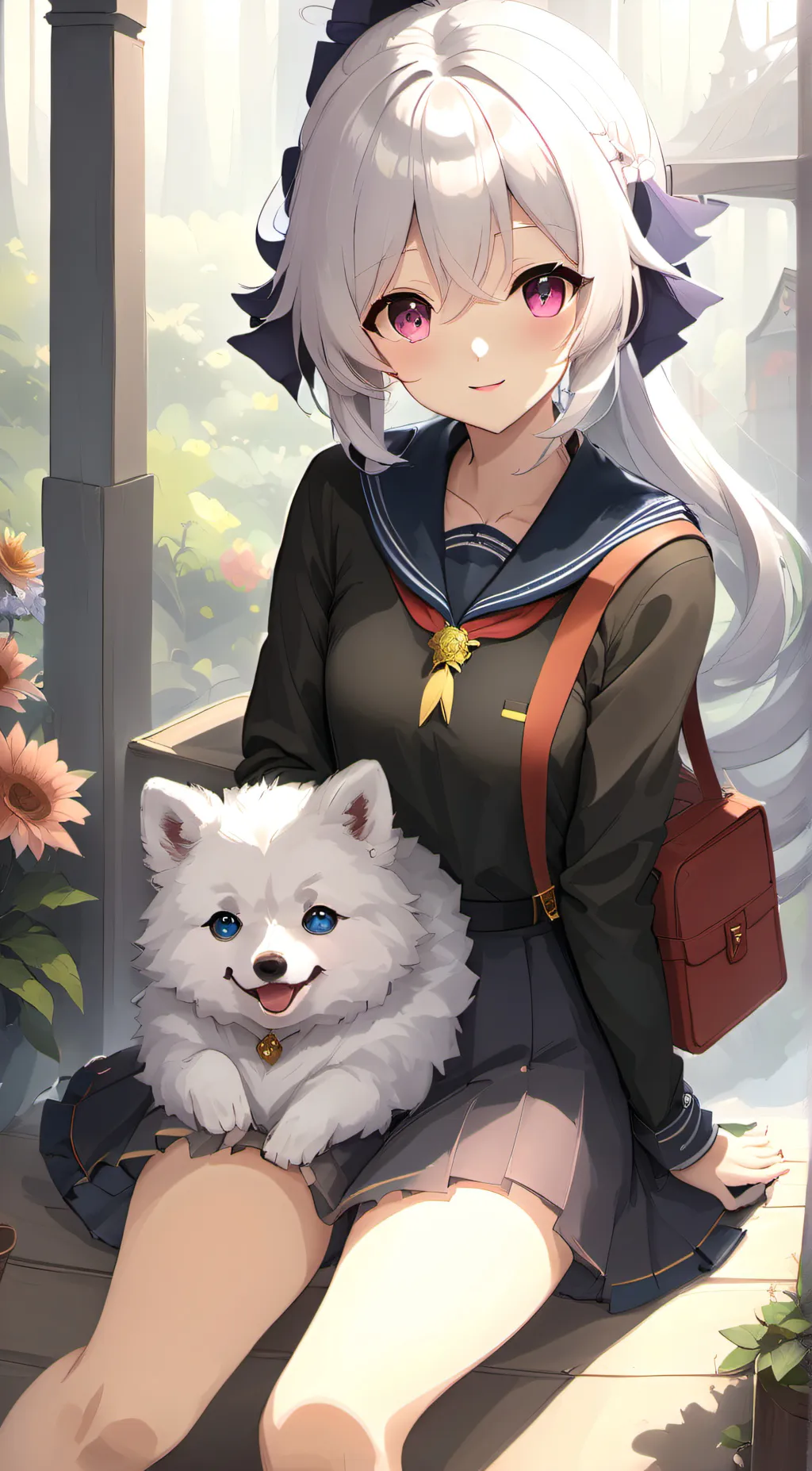 ai character: Violet background