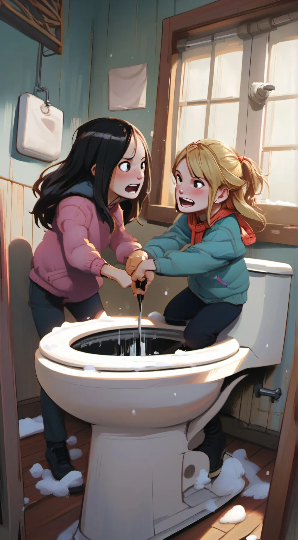 ai character: Katie and Alex  background