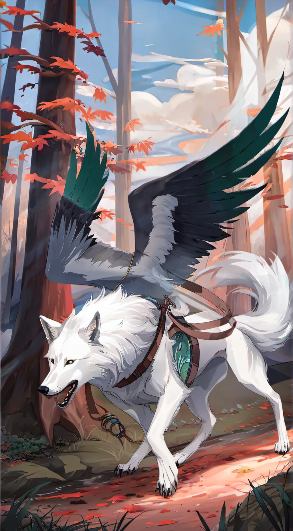 ai character: forest wings background