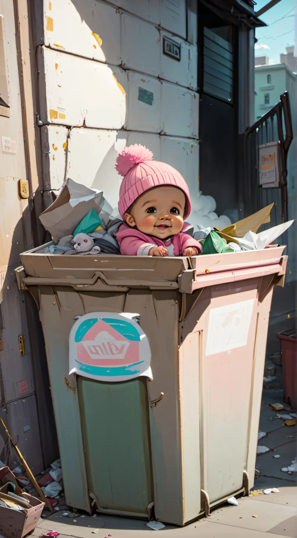 ai character: Abandoned baby background