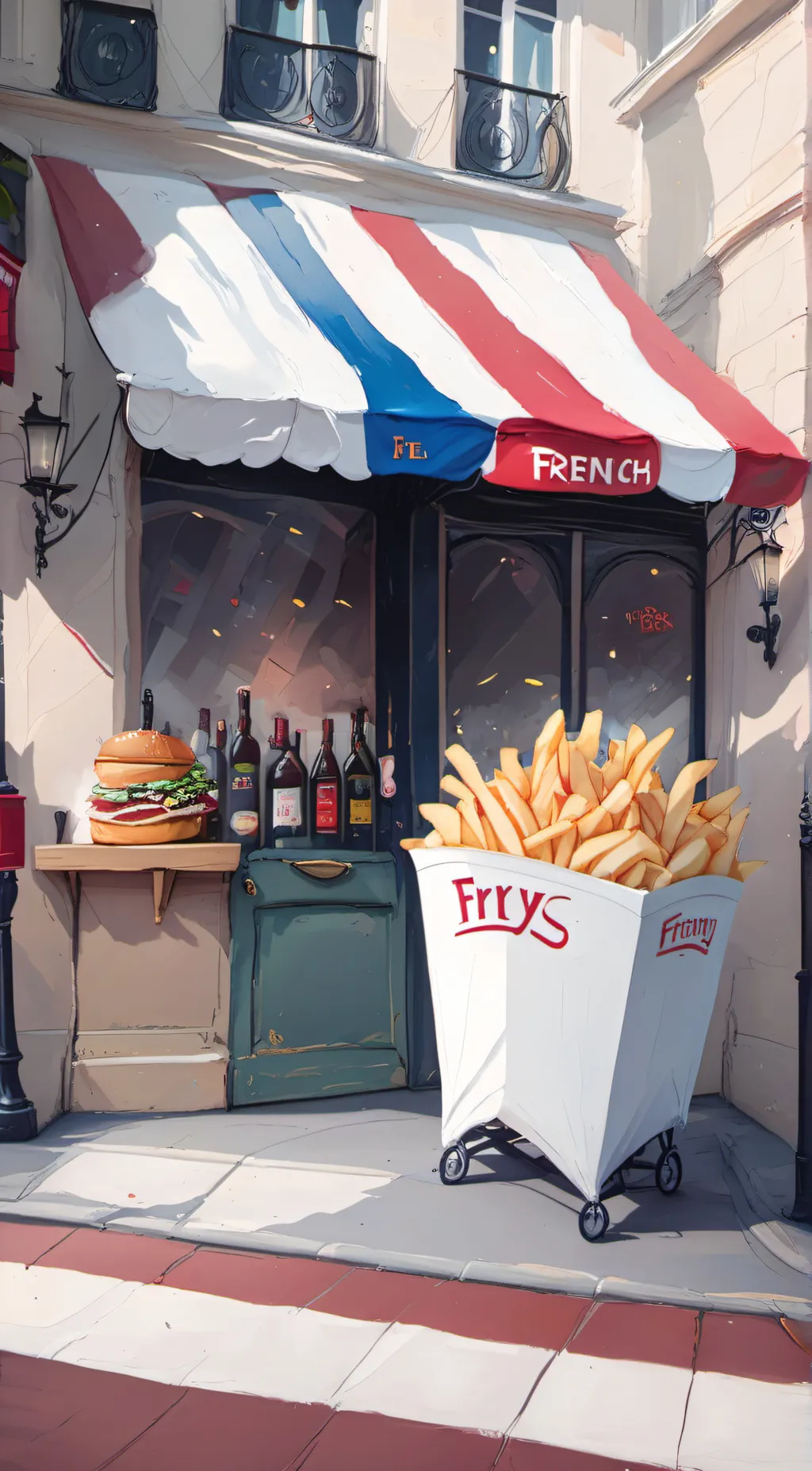 ai character: French fry background