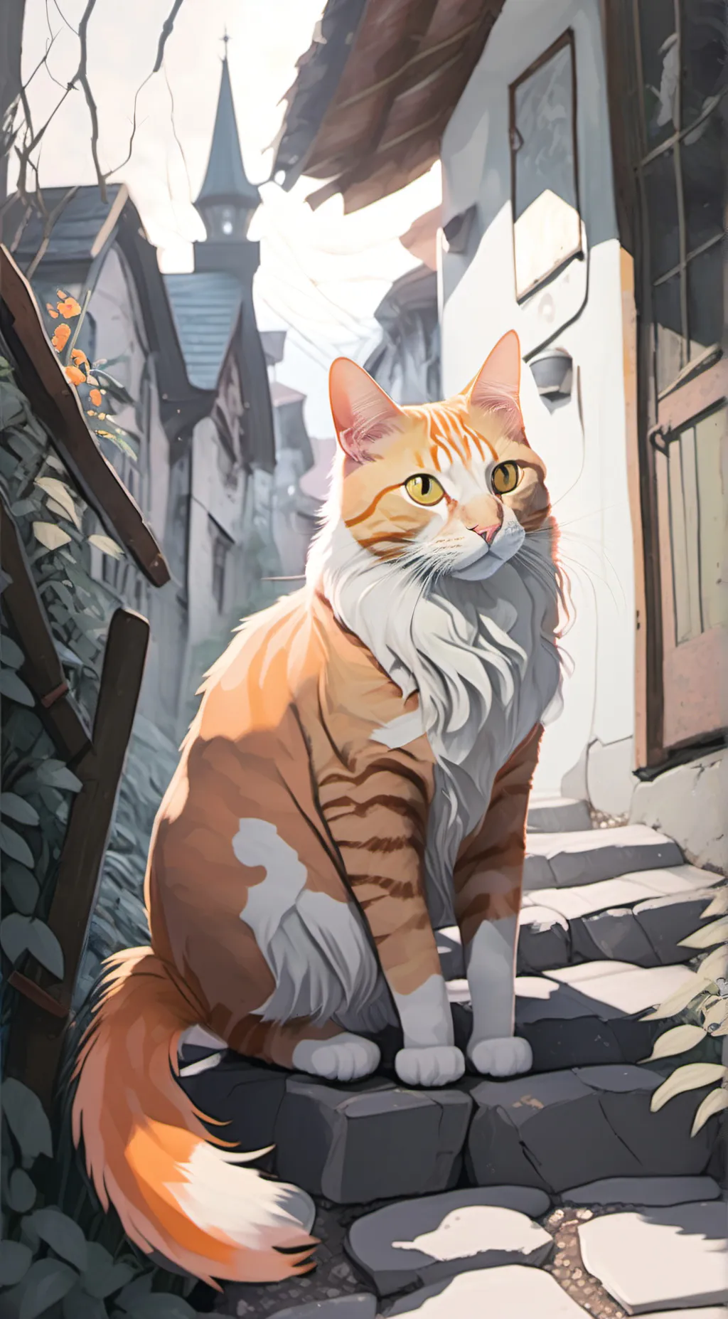 ai character: Waffles kitty background