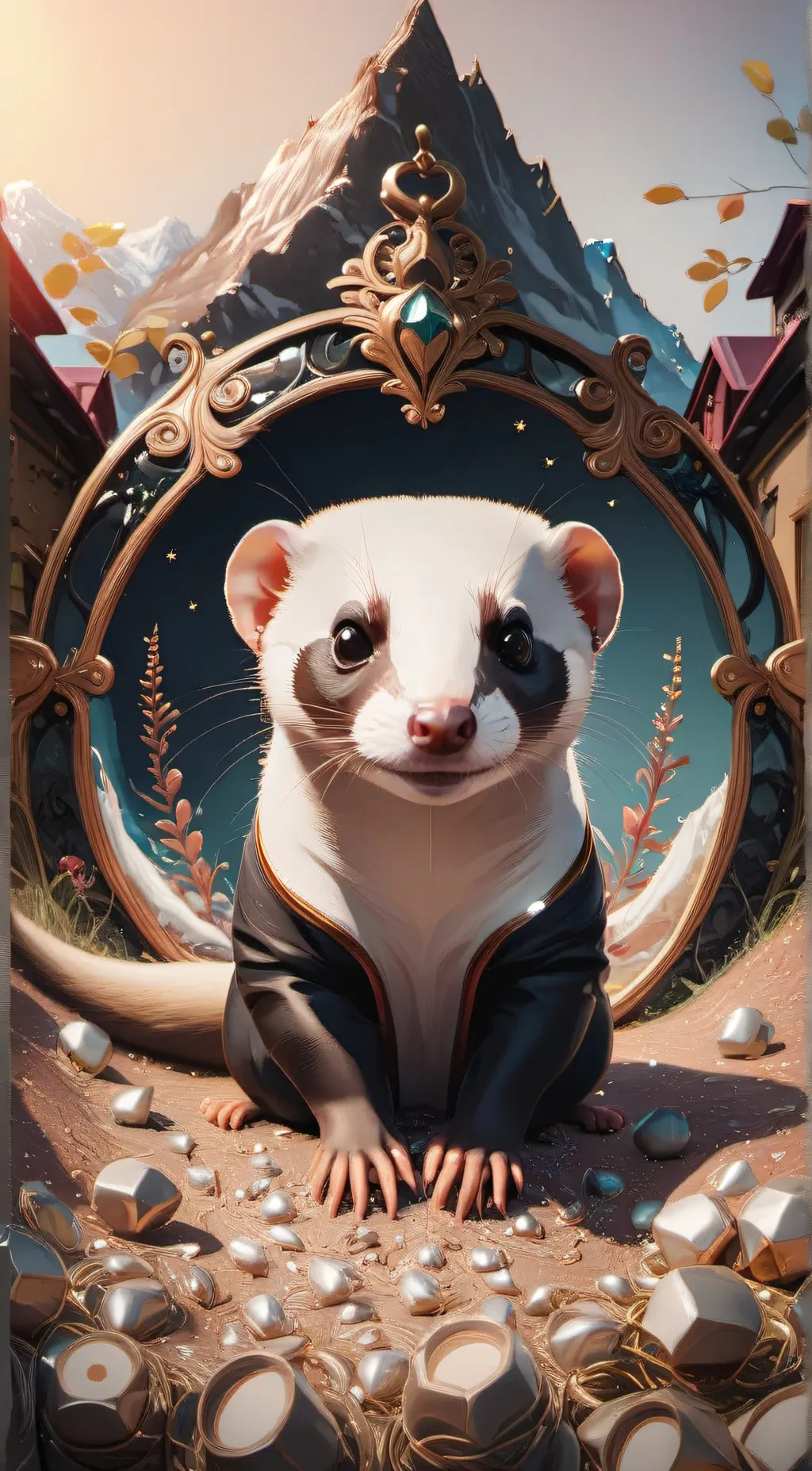 ai character: Draco as a ferret  background
