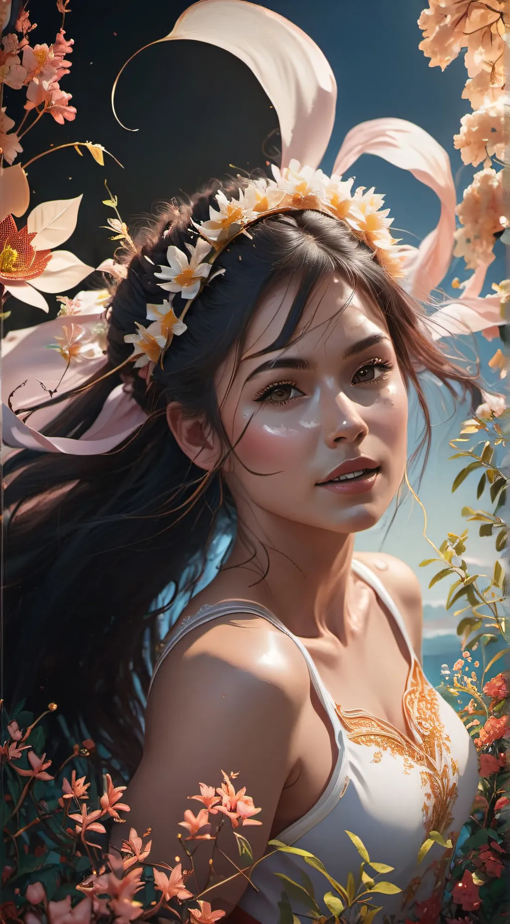 ai character: Flora background