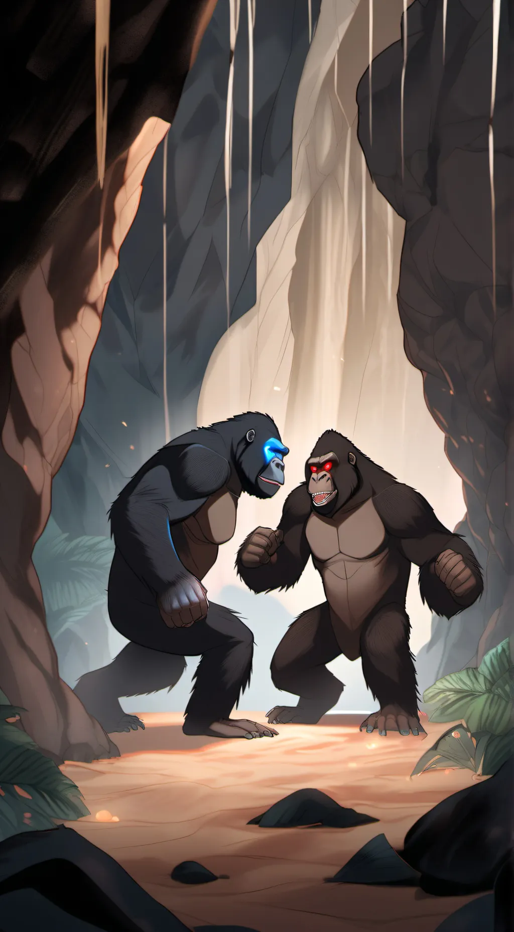 ai character: Scar king vs Kong background