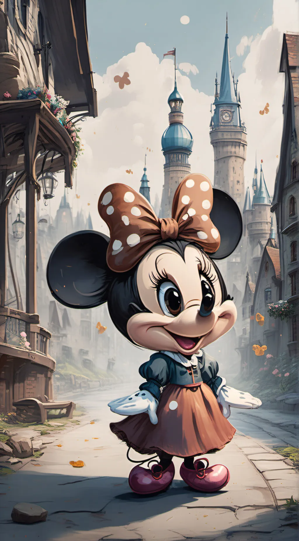 ai character: Miney mouse background