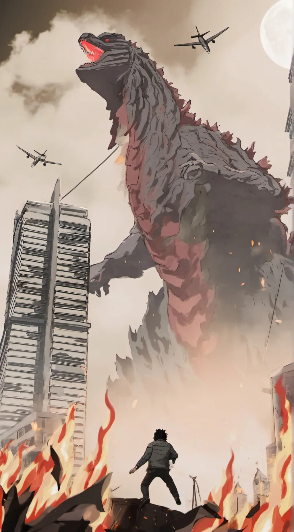 ai character: shin godzilla background