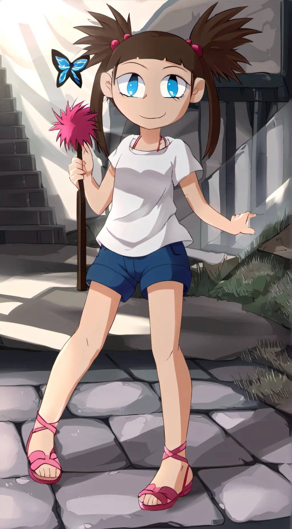 ai character: Tina Newbie background