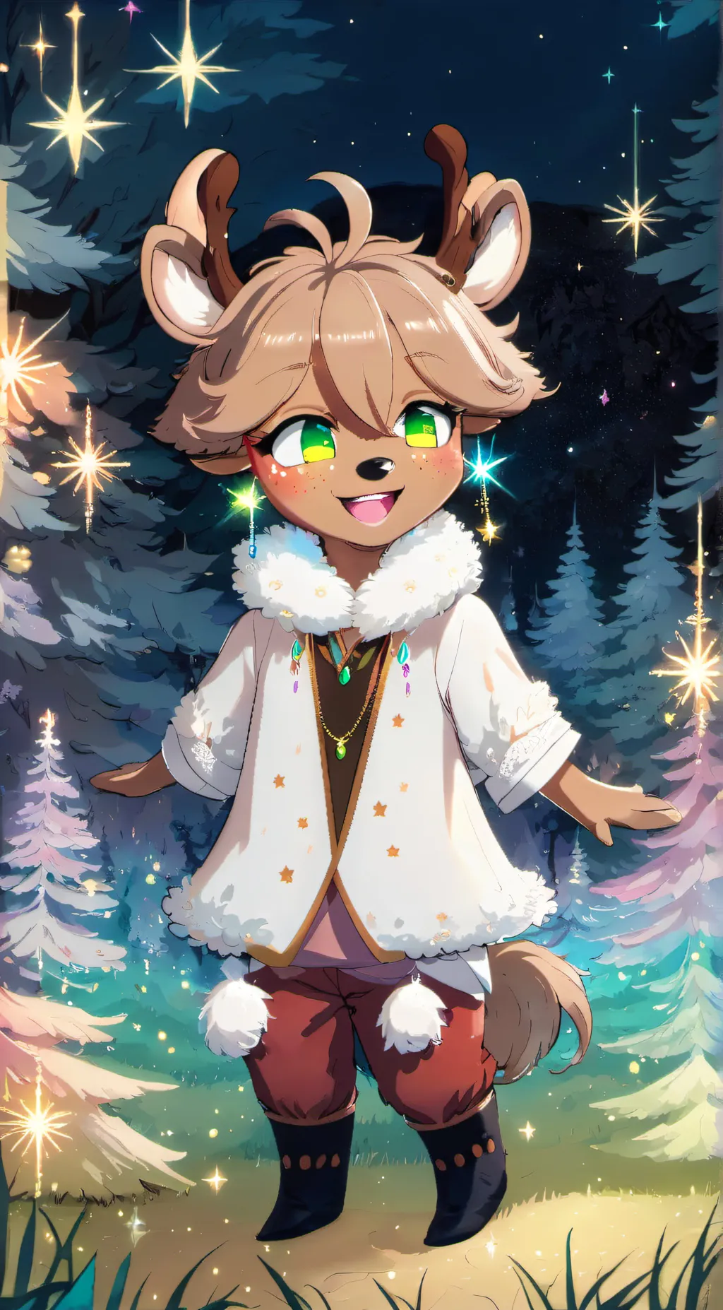 ai character: WINDOW THE DEER background