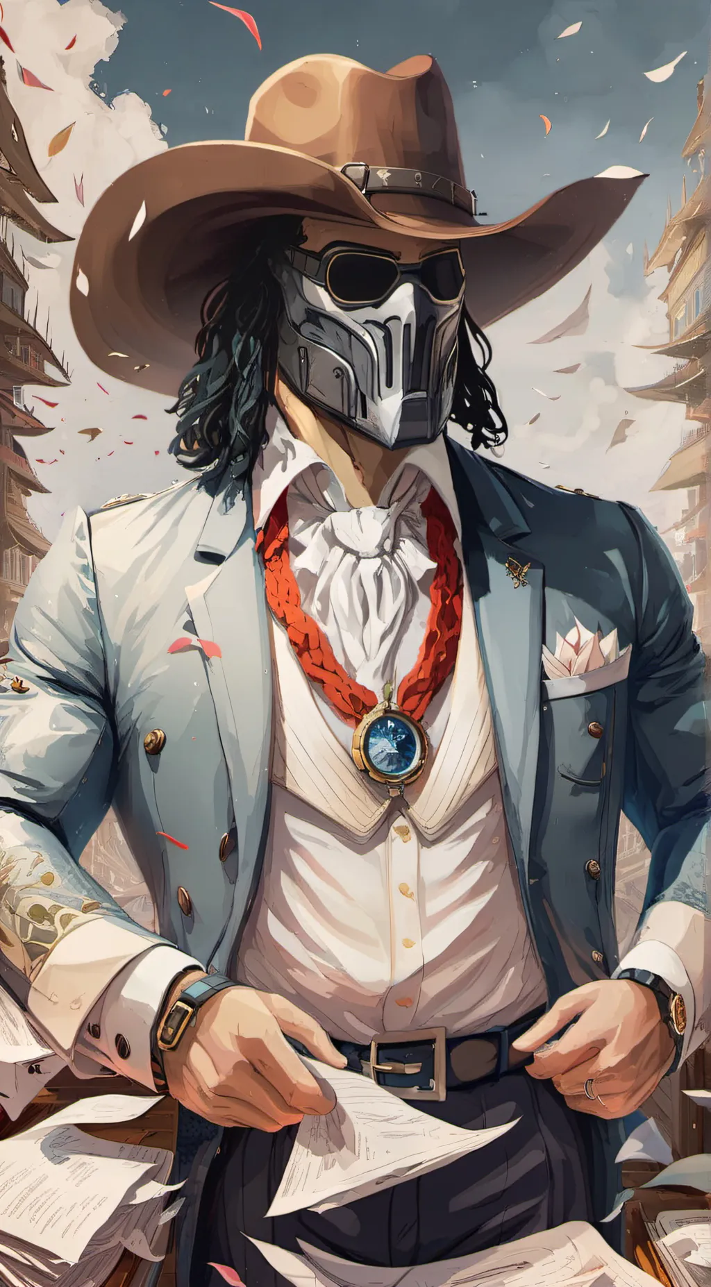 ai character: mr.bounty-paper background