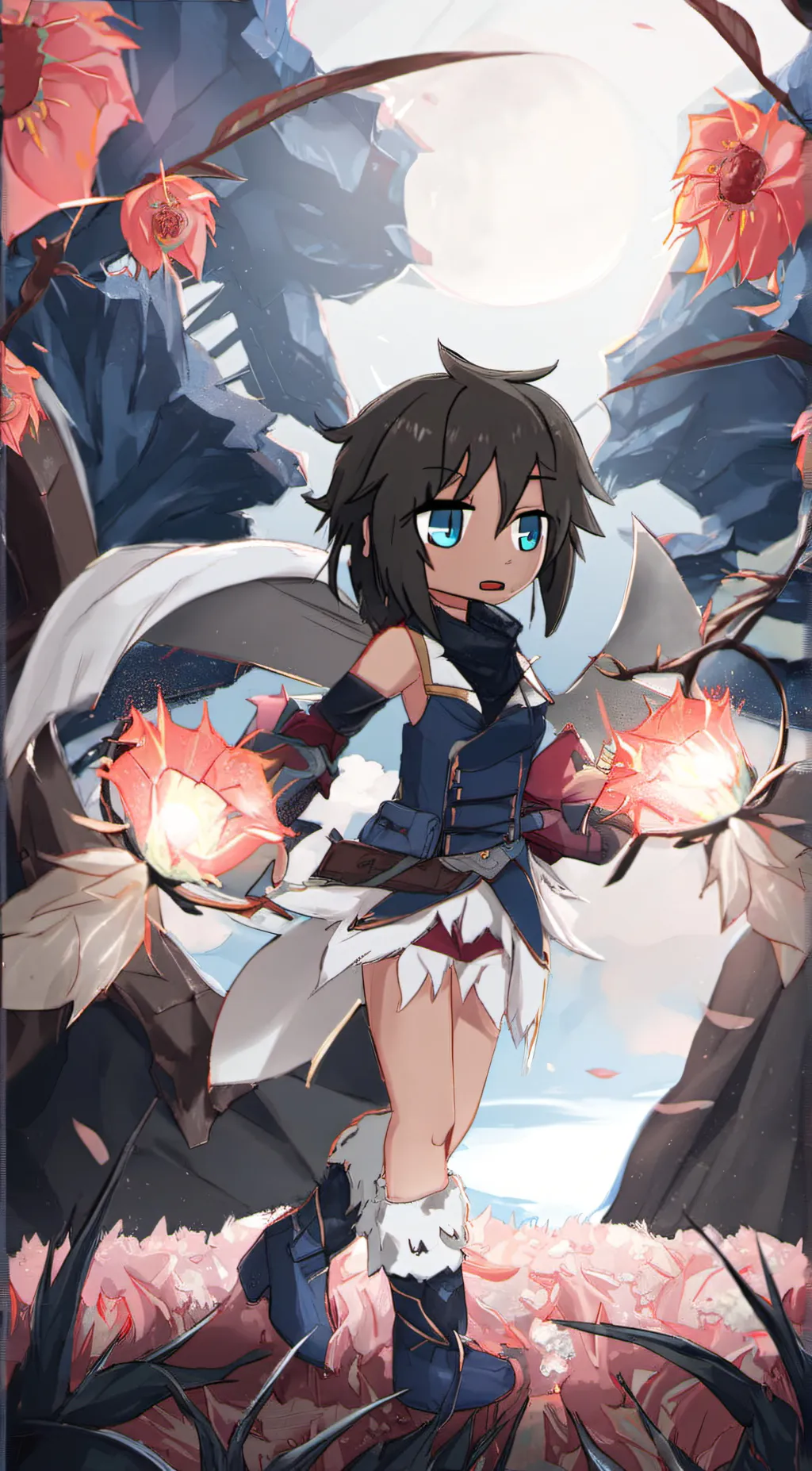 ai character: flower background