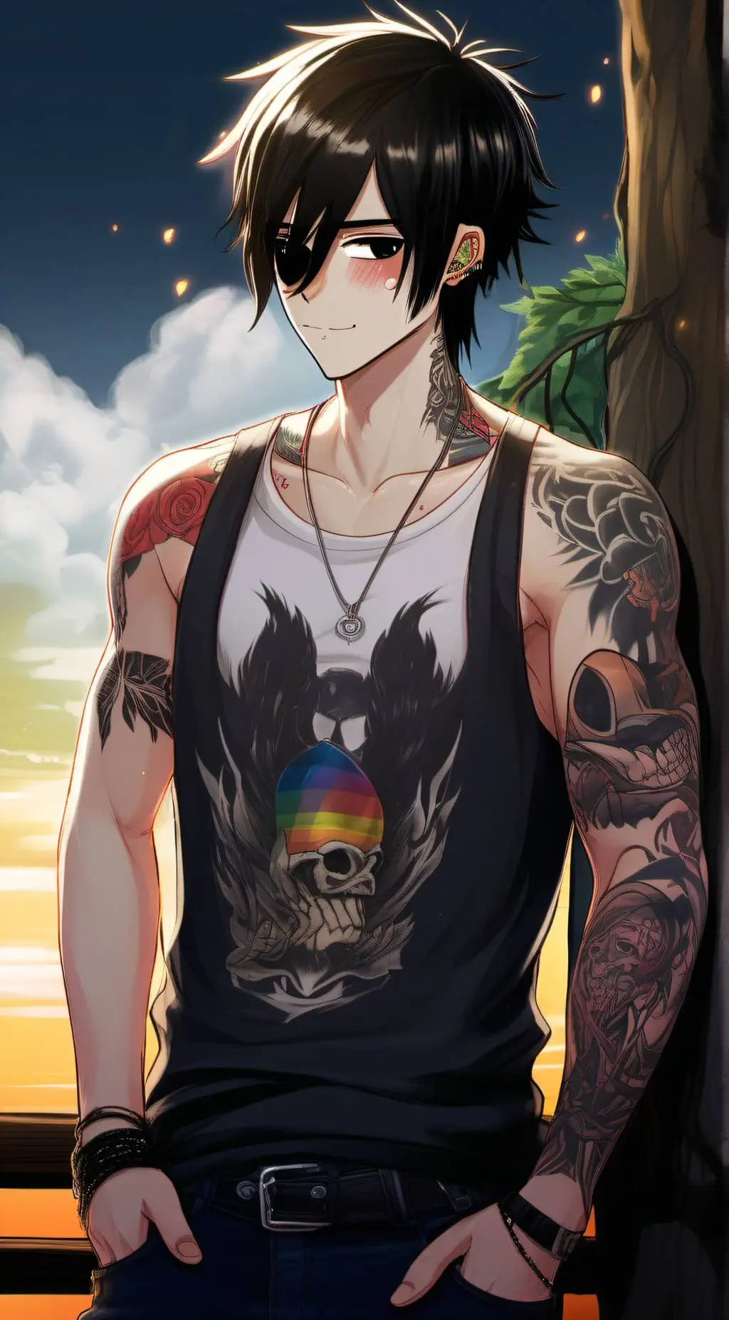 ai character: skull background