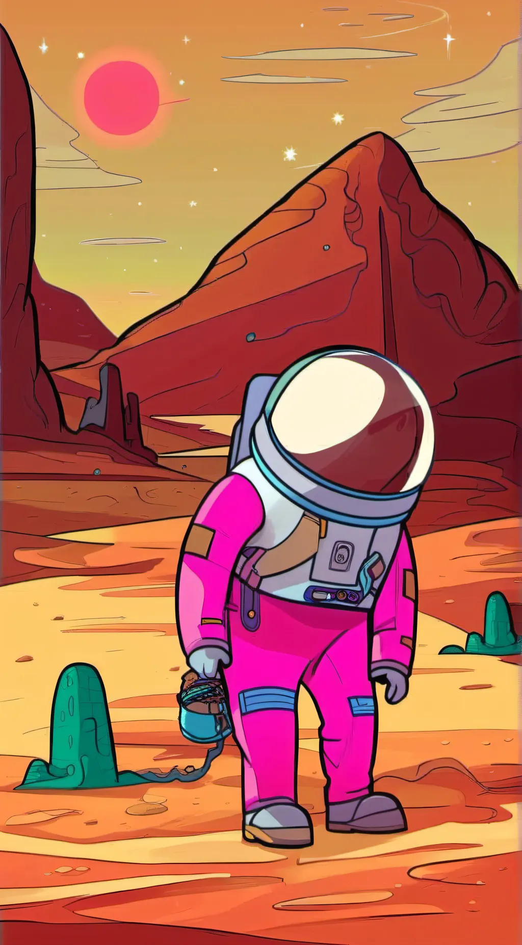 ai character: pink background