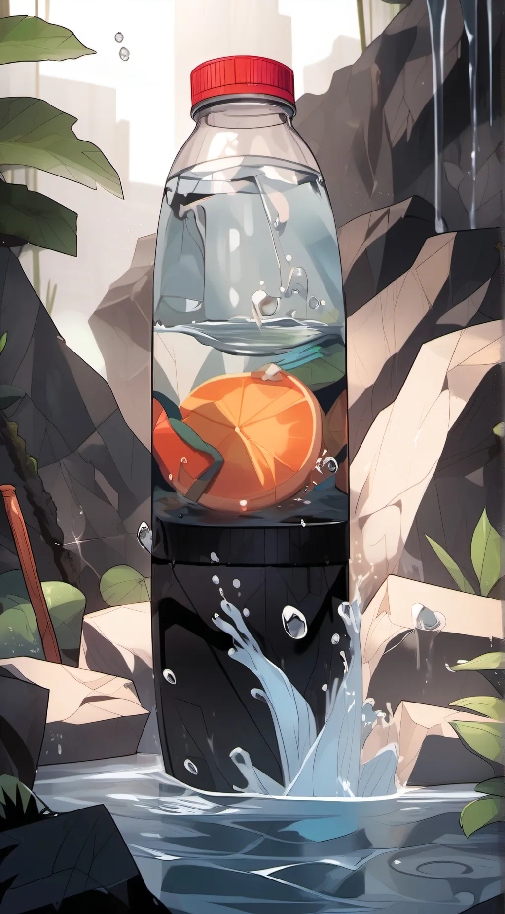 ai character: water background