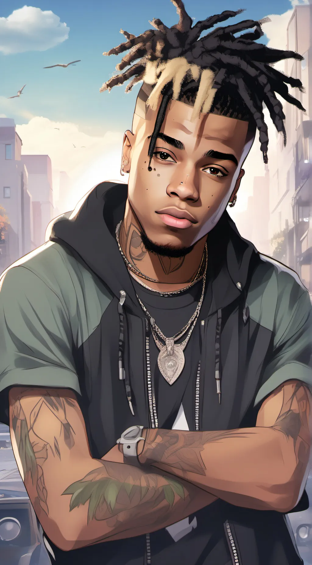 ai character: xxxtentacion background