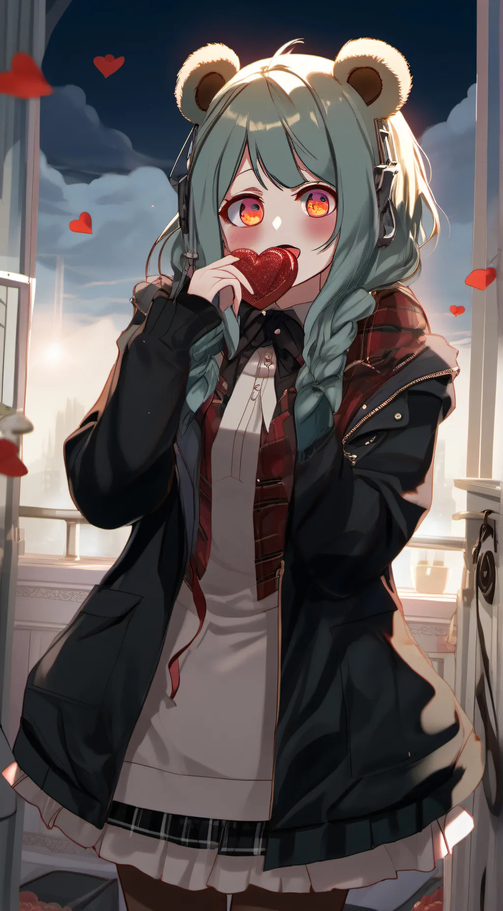 ai character: violet background