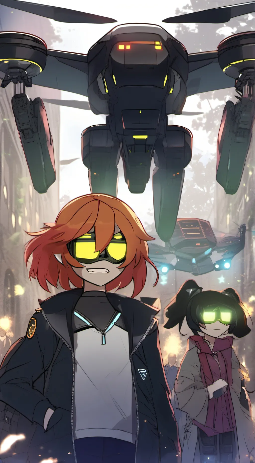 ai character: Muder drones background