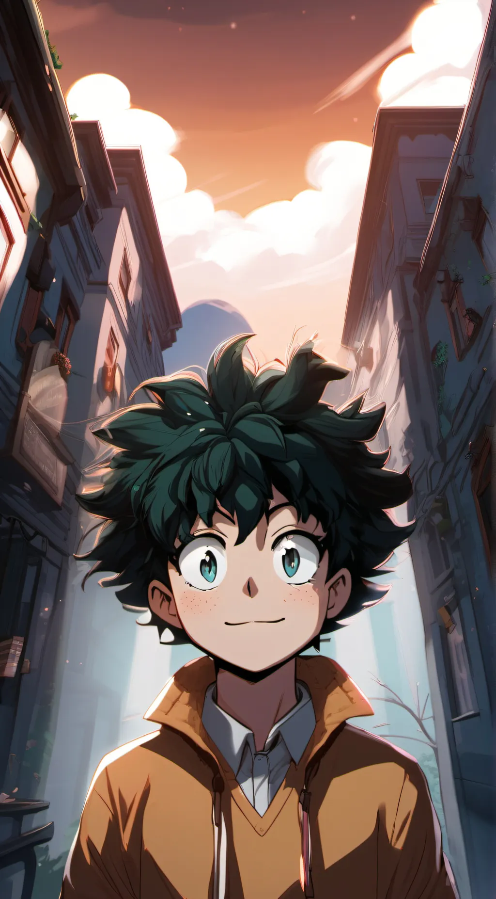 ai character: Izuku Mydorya background