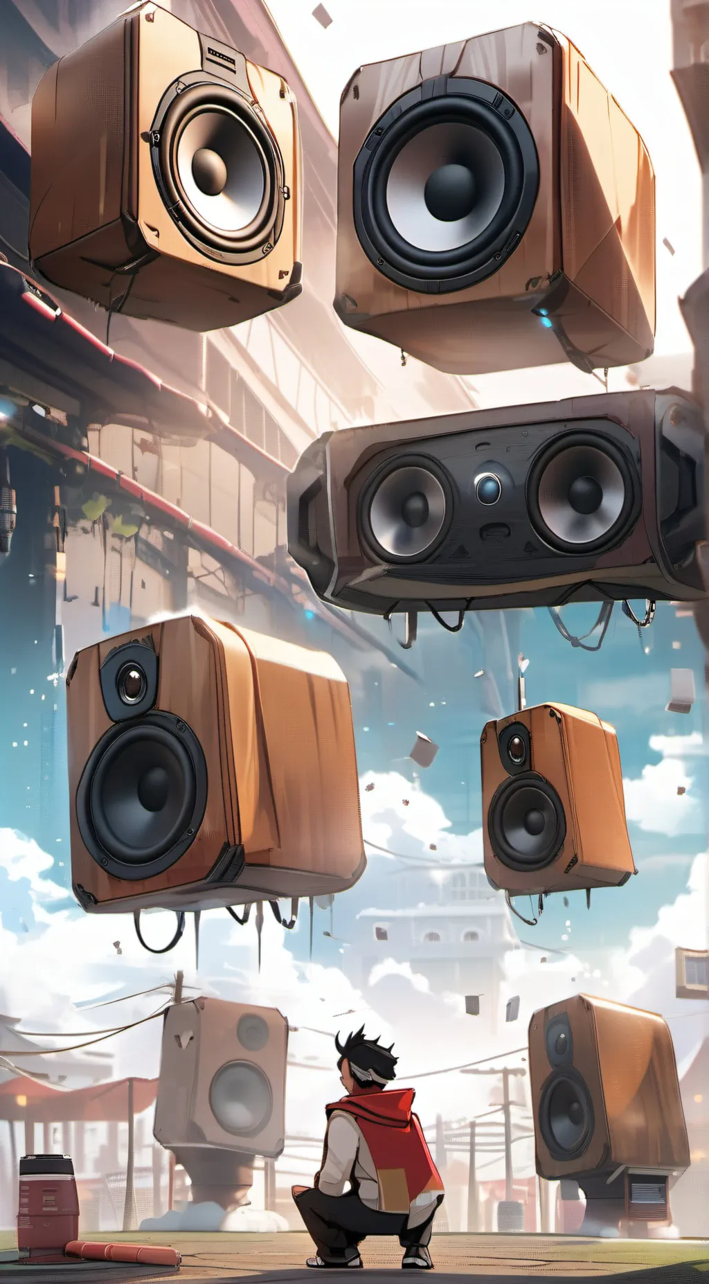 ai character: speaker helicopter background