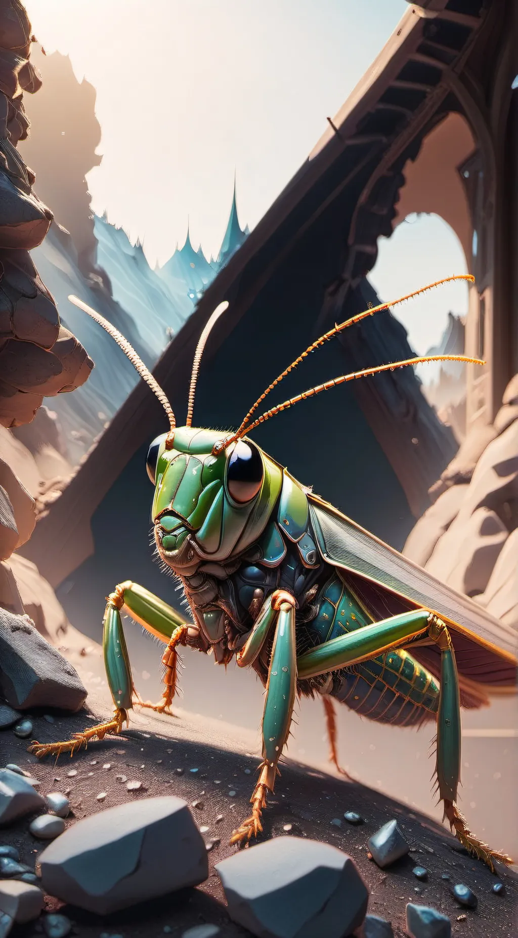 ai character: Grasshopper 😱 background