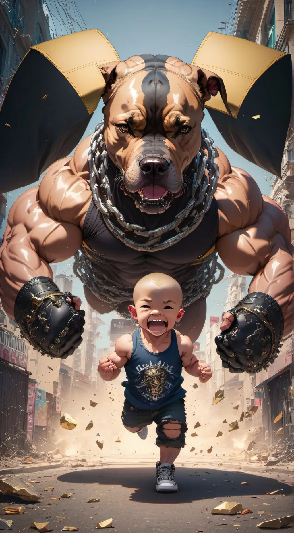 ai character: buffbaby  background