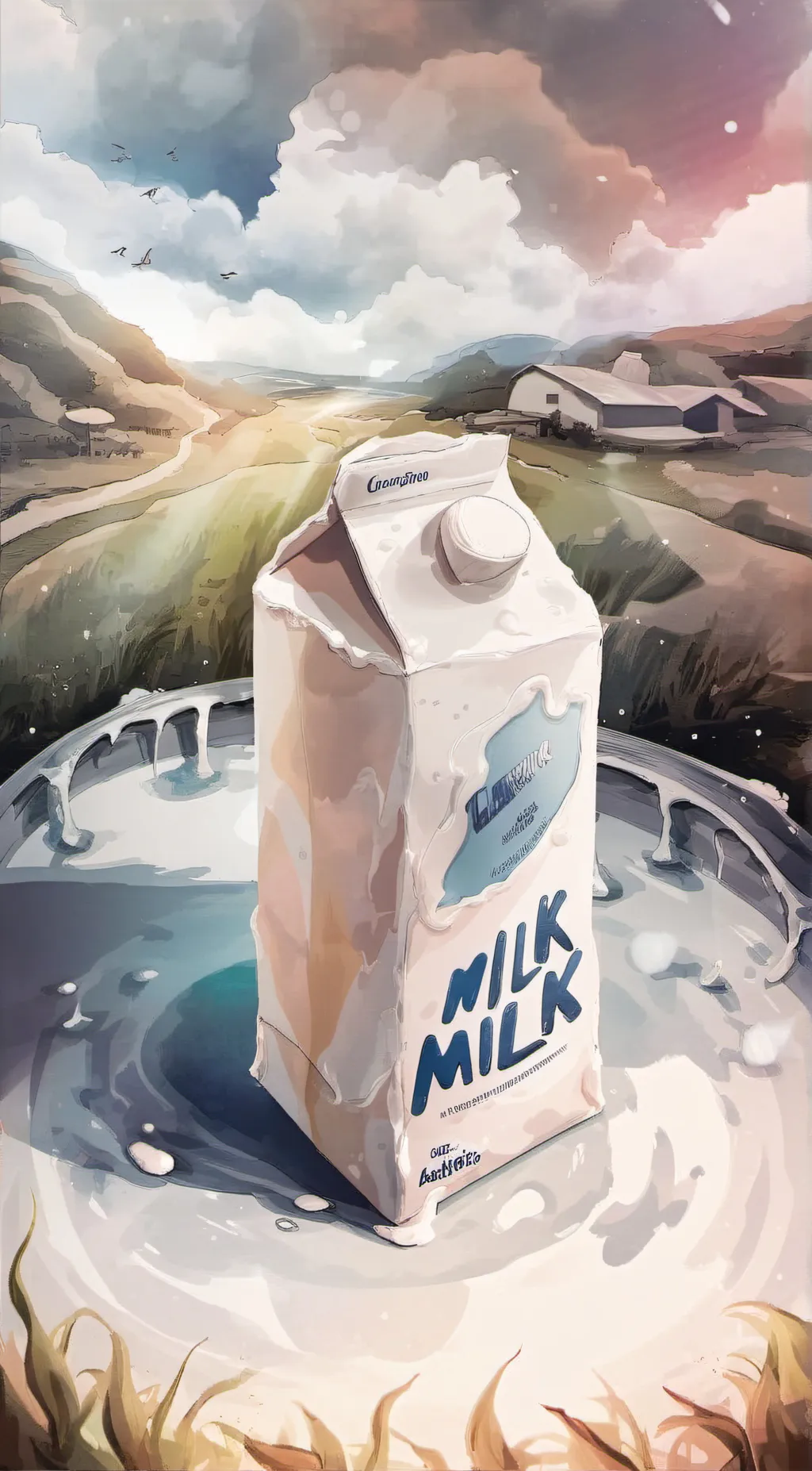 ai character: Milk milk background