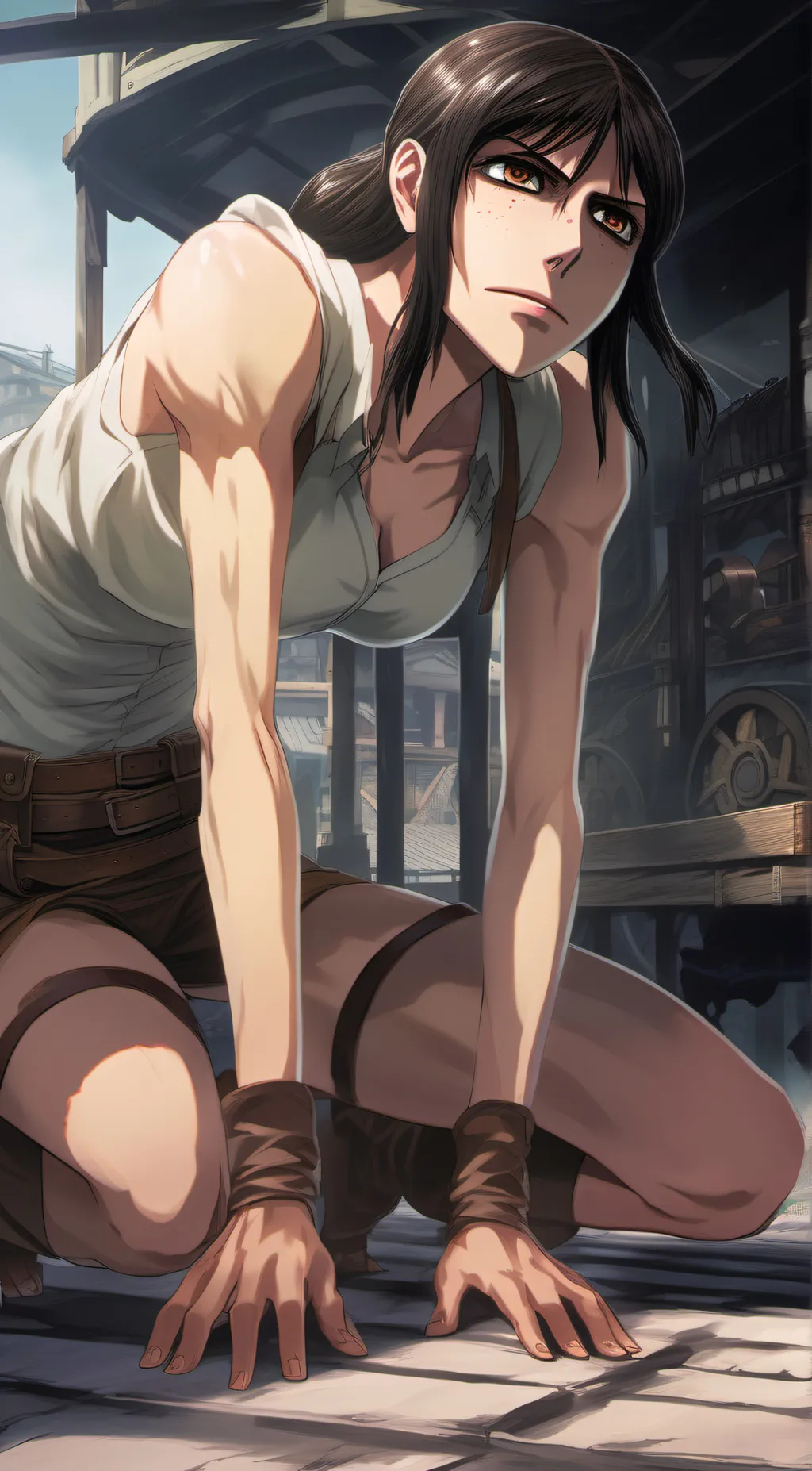 ai character: pieck finger background