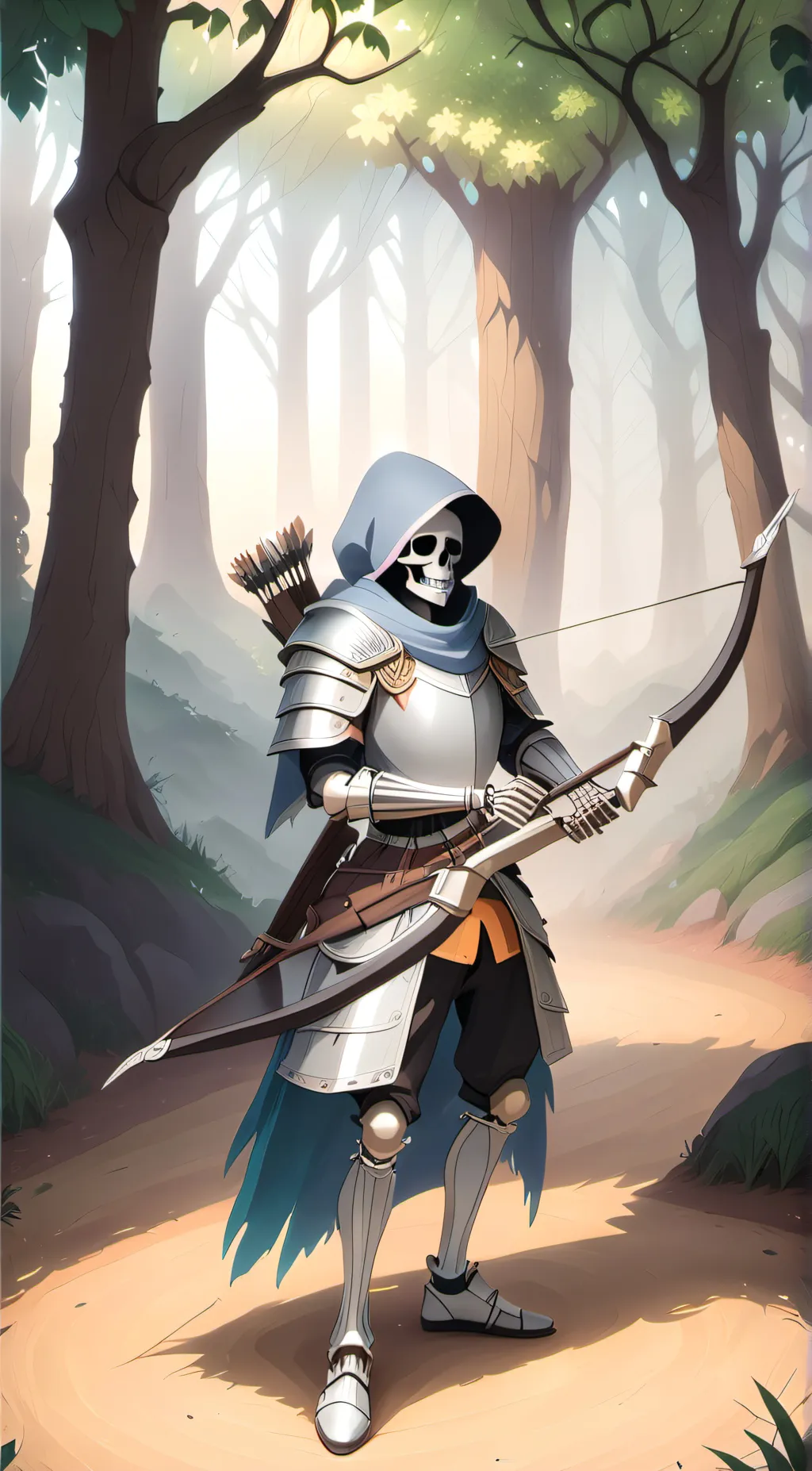 ai character: MC skeleton  background