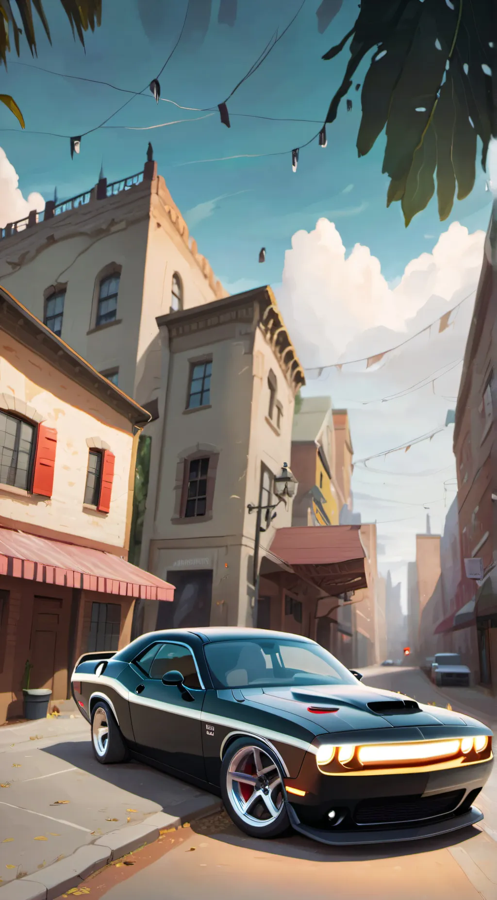 ai character: dodge challenger  background