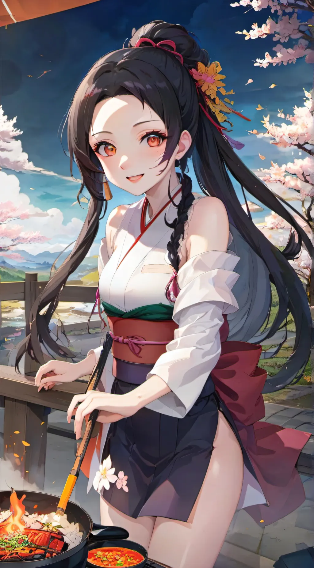ai character: nezuko background