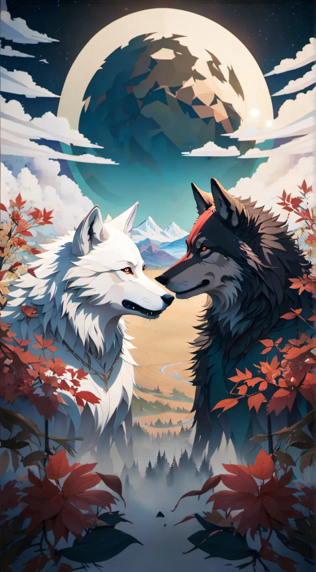 ai character: Celeste and Shadow background