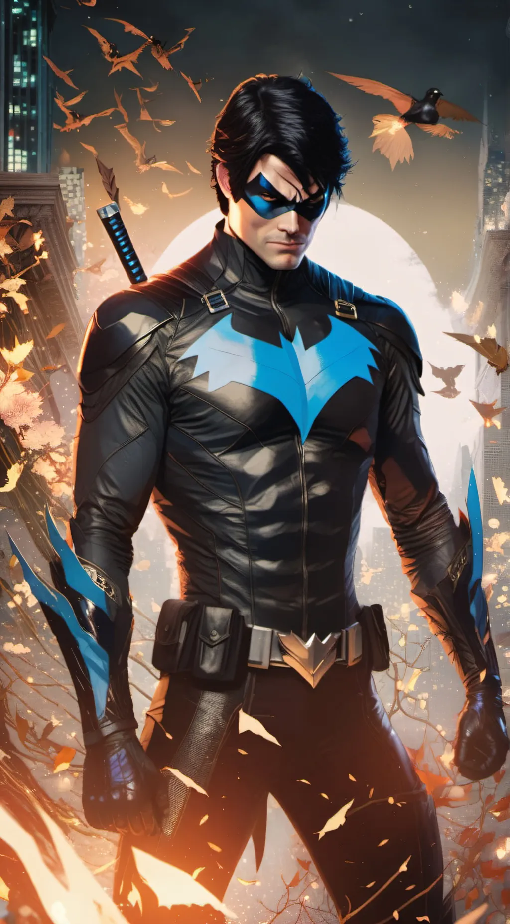 ai character: Nightwing  background