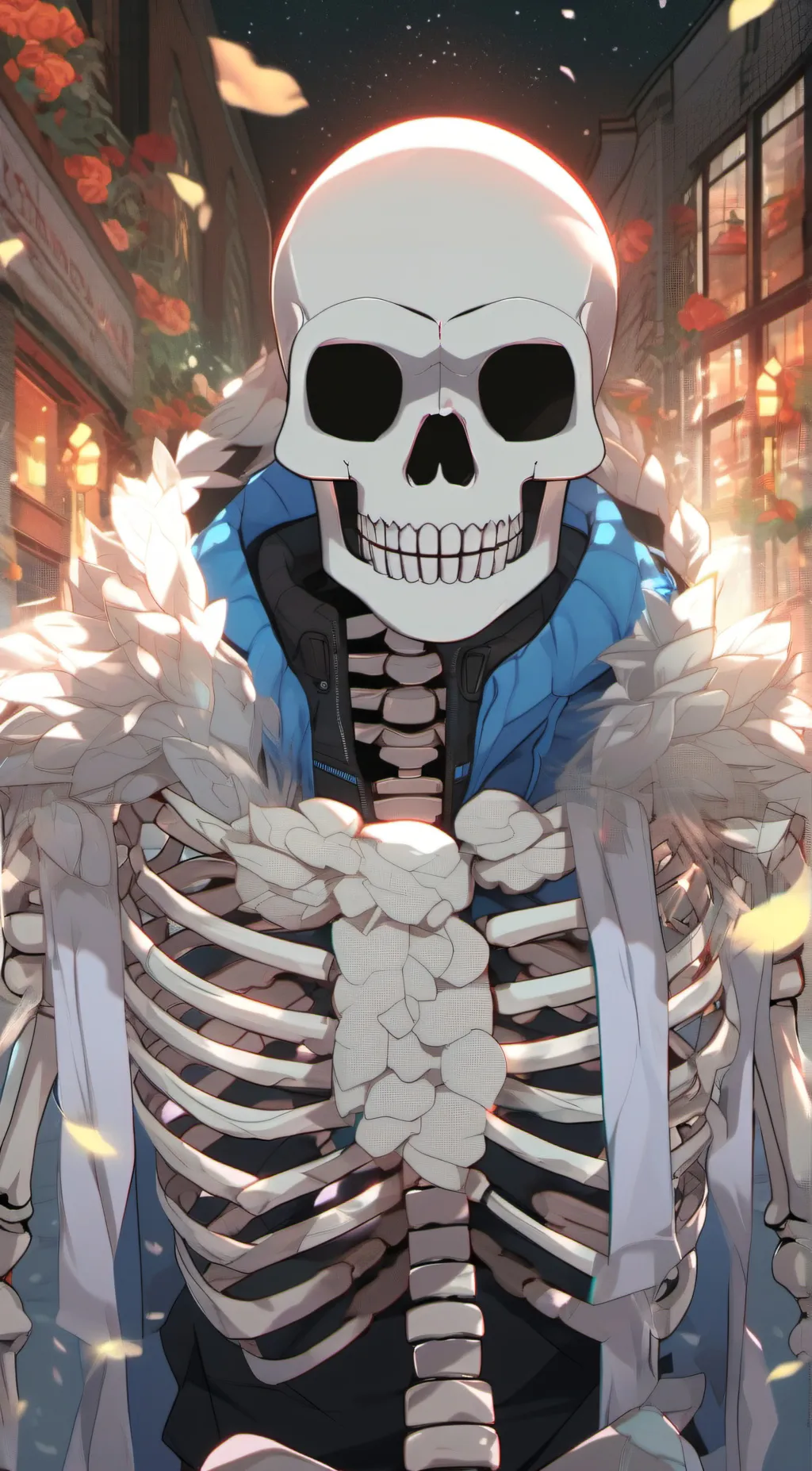 ai character: Sans the  Skeleton background