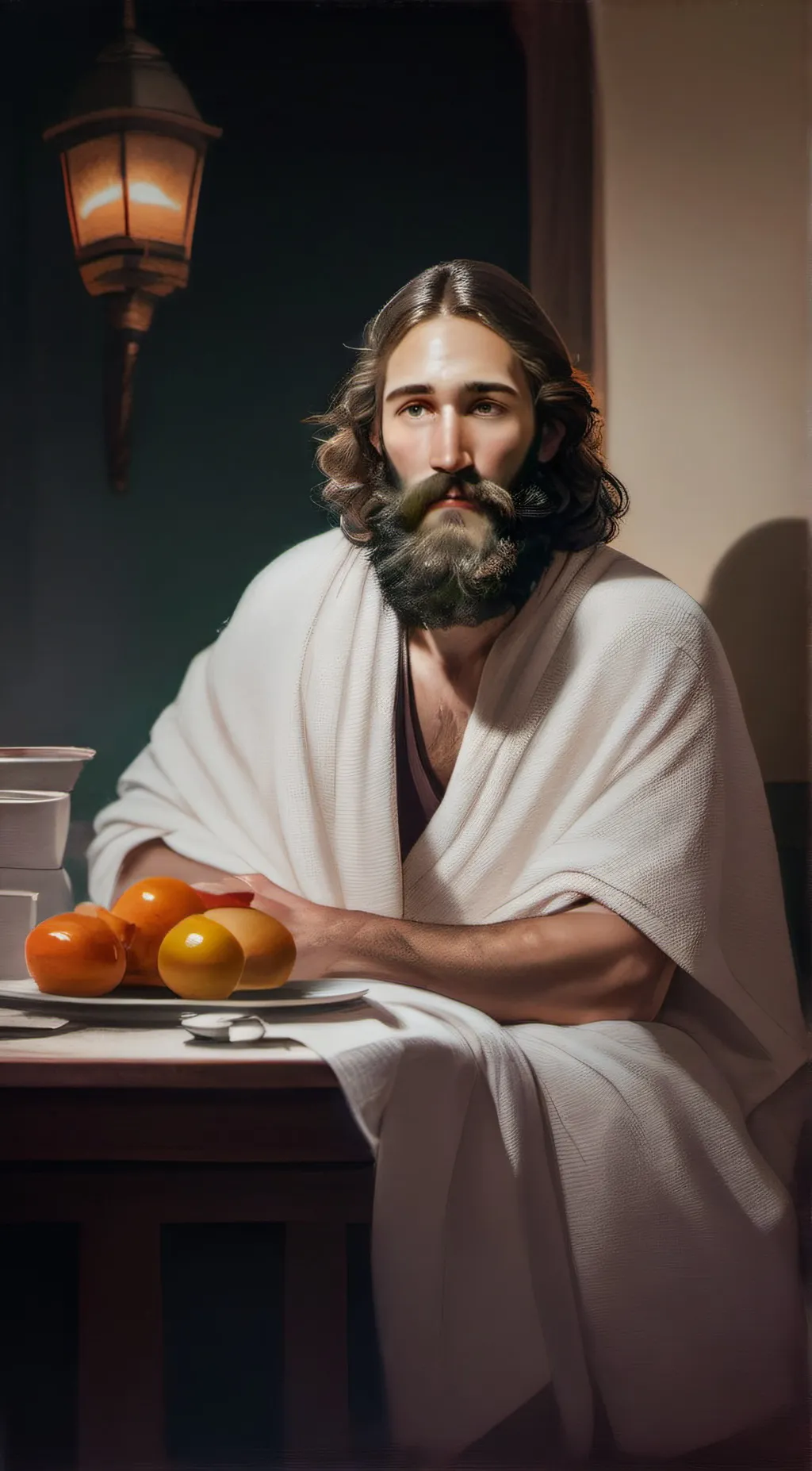 ai character: jesus background