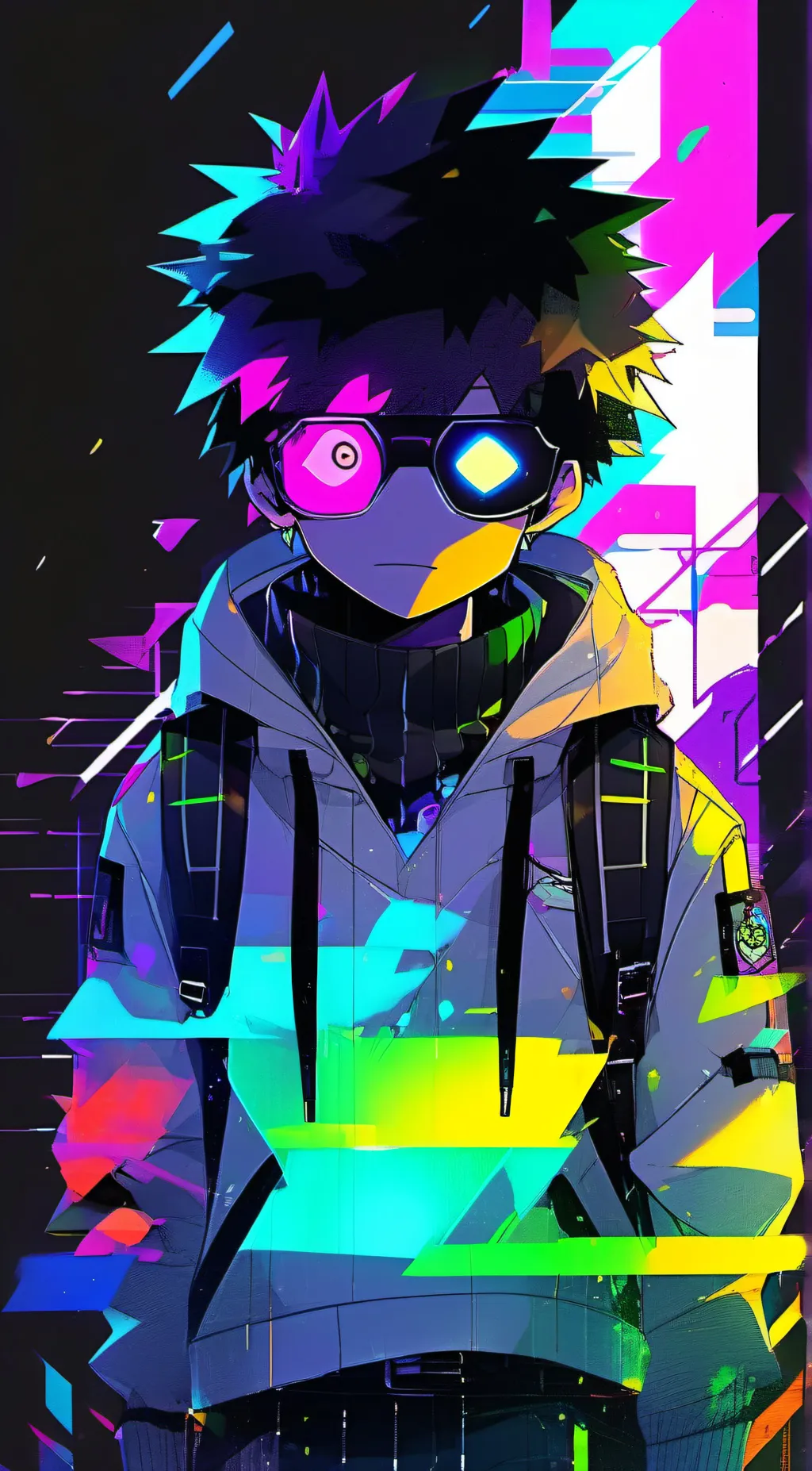 ai character: glitch background