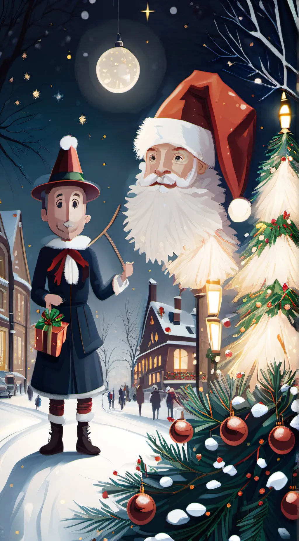 ai character: Christmas family  background