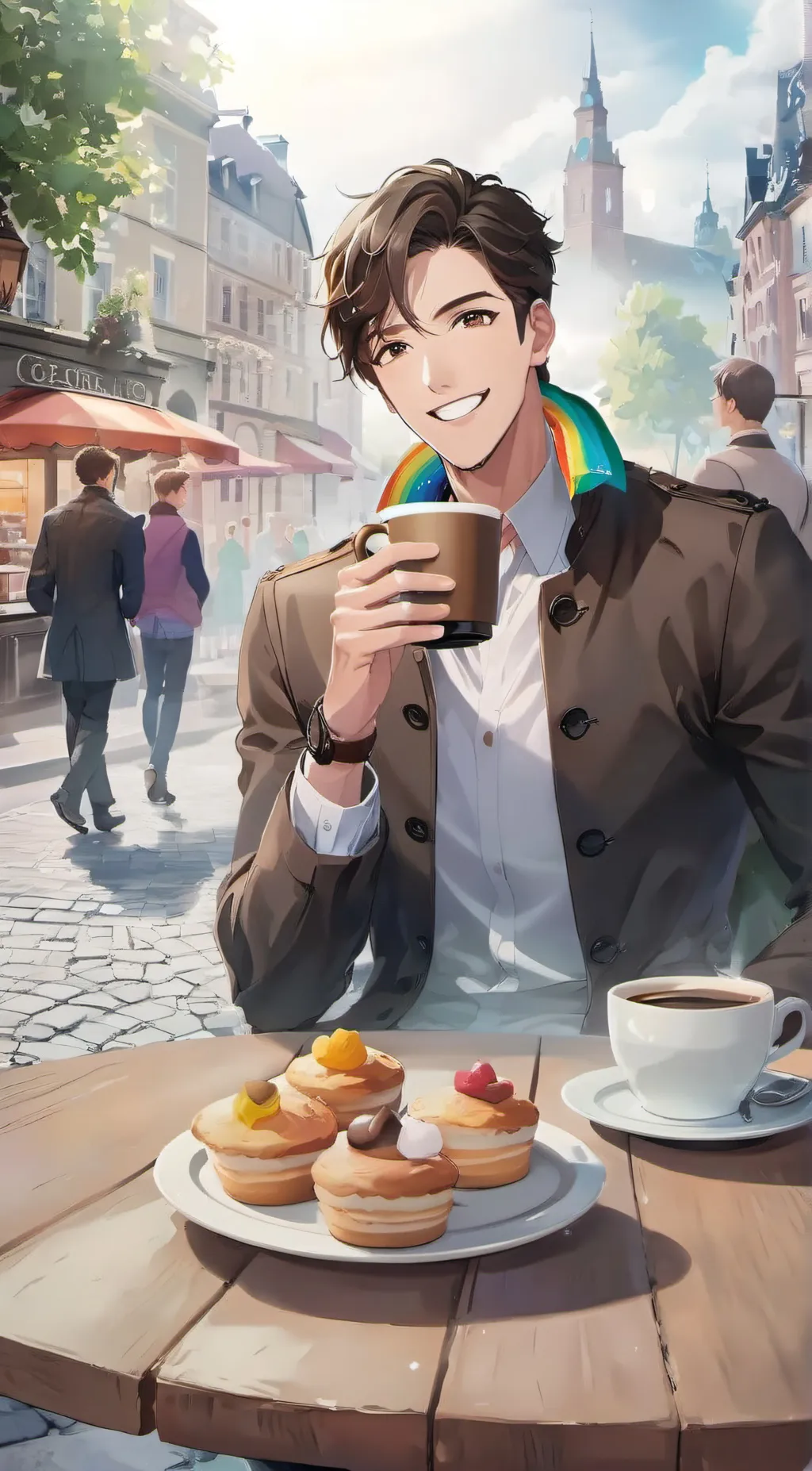 ai character: titan cameraman  background